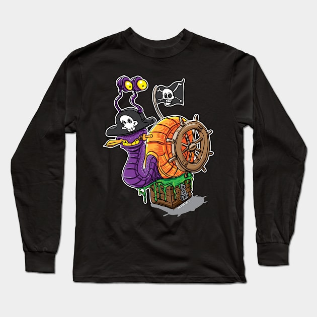 Snail Pirate Long Sleeve T-Shirt by eShirtLabs